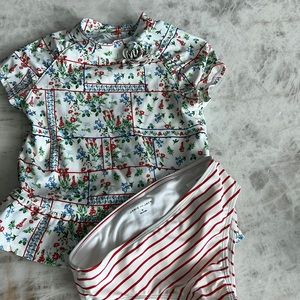 Gorgeous floral red/white blue (july 4th colors) bathing suit worn once